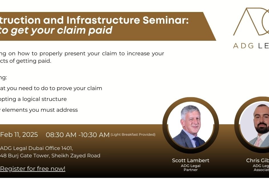 Construction and Infrastructure Seminar: How to get your claim paid