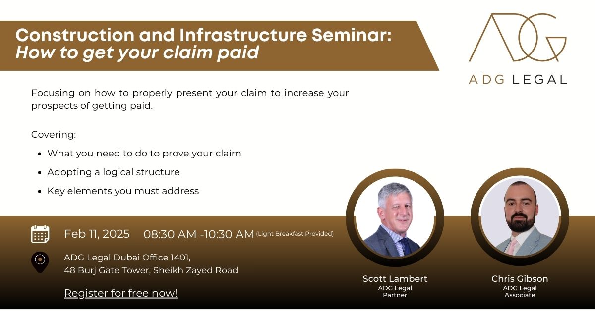 Construction and Infrastructure Seminar: How to get your claim paid